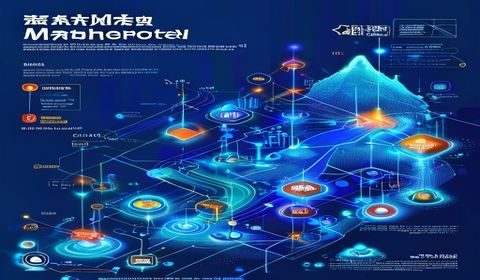 麻豆传媒平台发展历程示意图，展示从创立到网页版上线的技术演进路径，蓝色科技感背景